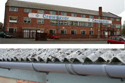 Asbestos gutter removal and replacement with UPVC Crewsaver Gosport
