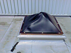 Uv degraded PVC pyramid Rooflights replaced.