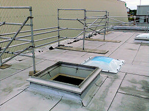 Uv degraded PVC pyramid Rooflights replaced.