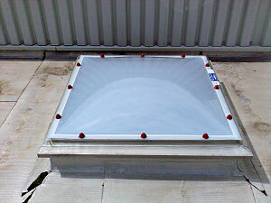 Uv degraded PVC pyramid Rooflights replaced.