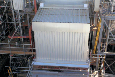 Amec Industrial Division. Milford Energy Ltd, Red Dragon Power Station, Milford Haven, Pembrokeshire, Wales. Boiler House Roof